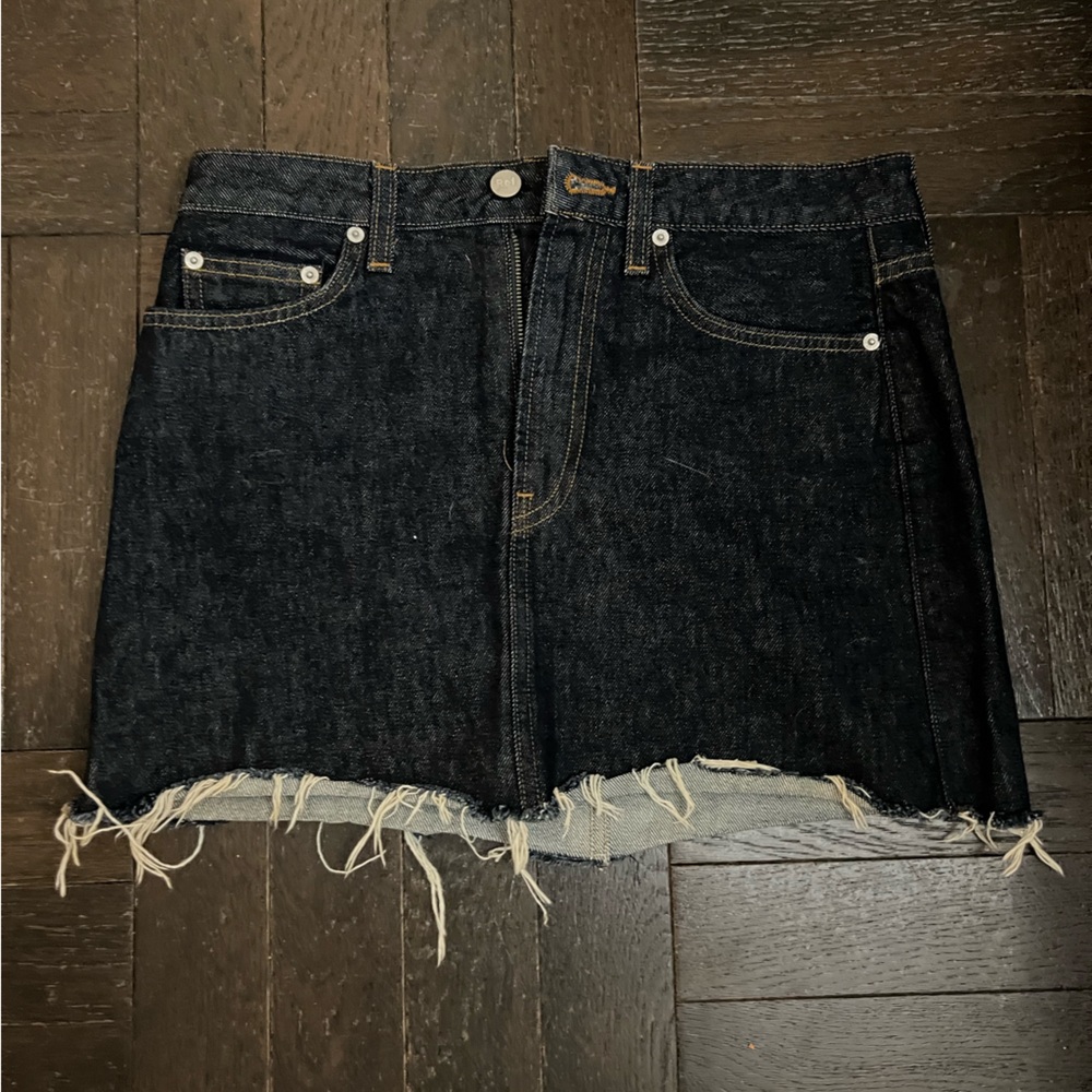 Reformation Black Denim Mini Skirt